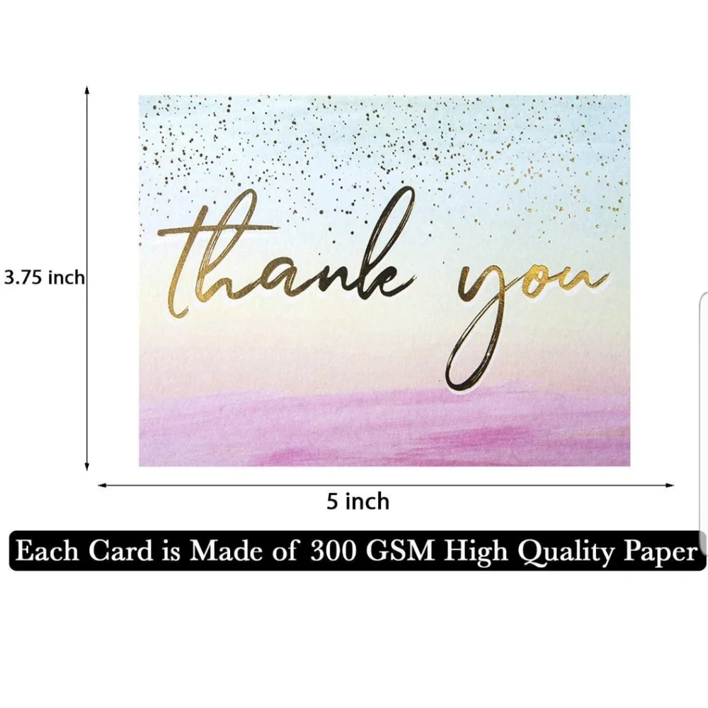 10 ct  Thank You Cards -Elegant Watercolor…